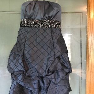 Steel Diamond Patterned Homecoming Dress